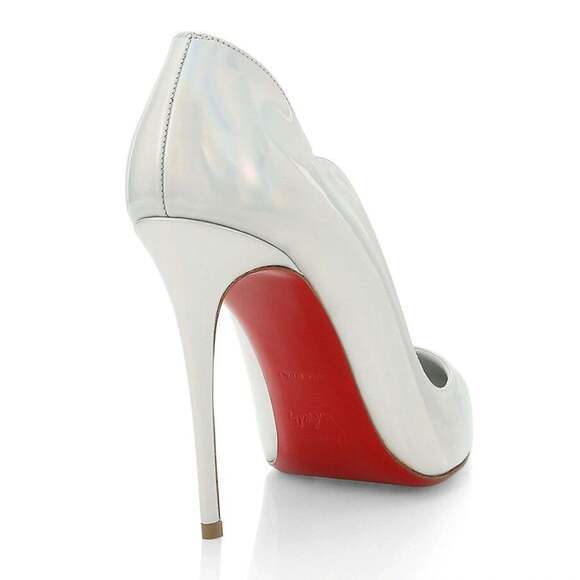 Christian Louboutin Hot Chick 100 Bianco White Patent Psychic AB Heel Pump 38 - Picture 10 of 12